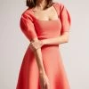 Ted Baker Pink Hayliy Coral Sleeve Detailed Skater Dress -Ted Baker Shop 975017s