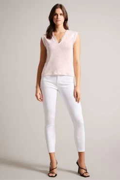 Ted Baker Effiy Nude Laced Neckline V-Neck Vest 9 Ted Baker Effiy Nude Laced Neckline V-Neck Vest -Ted Baker Shop 975346s3