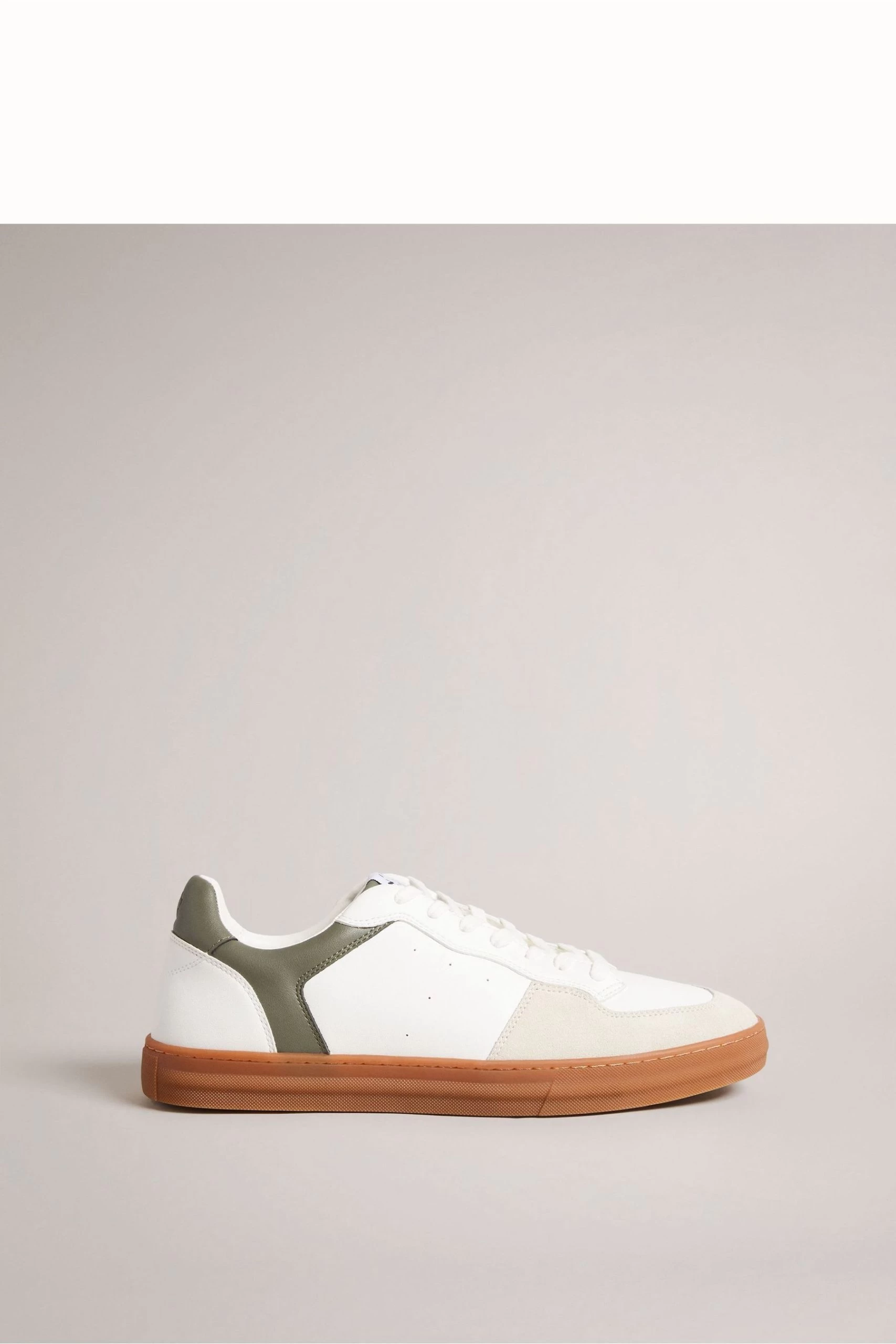Ted Baker Barkerl Dk-Green Leather And Suede Sneakers 3 Ted Baker Barkerl Dk-Green Leather And Suede Sneakers