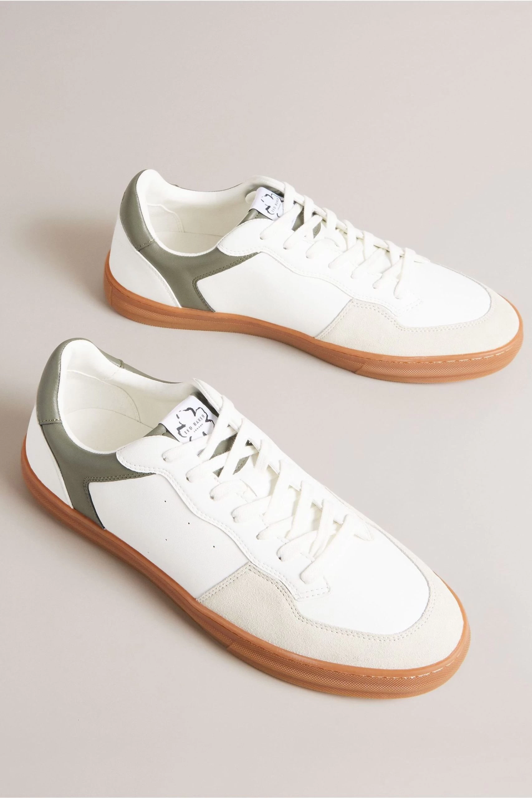 Ted Baker Barkerl Dk-Green Leather And Suede Sneakers 4 Ted Baker Barkerl Dk-Green Leather And Suede Sneakers - Image 2