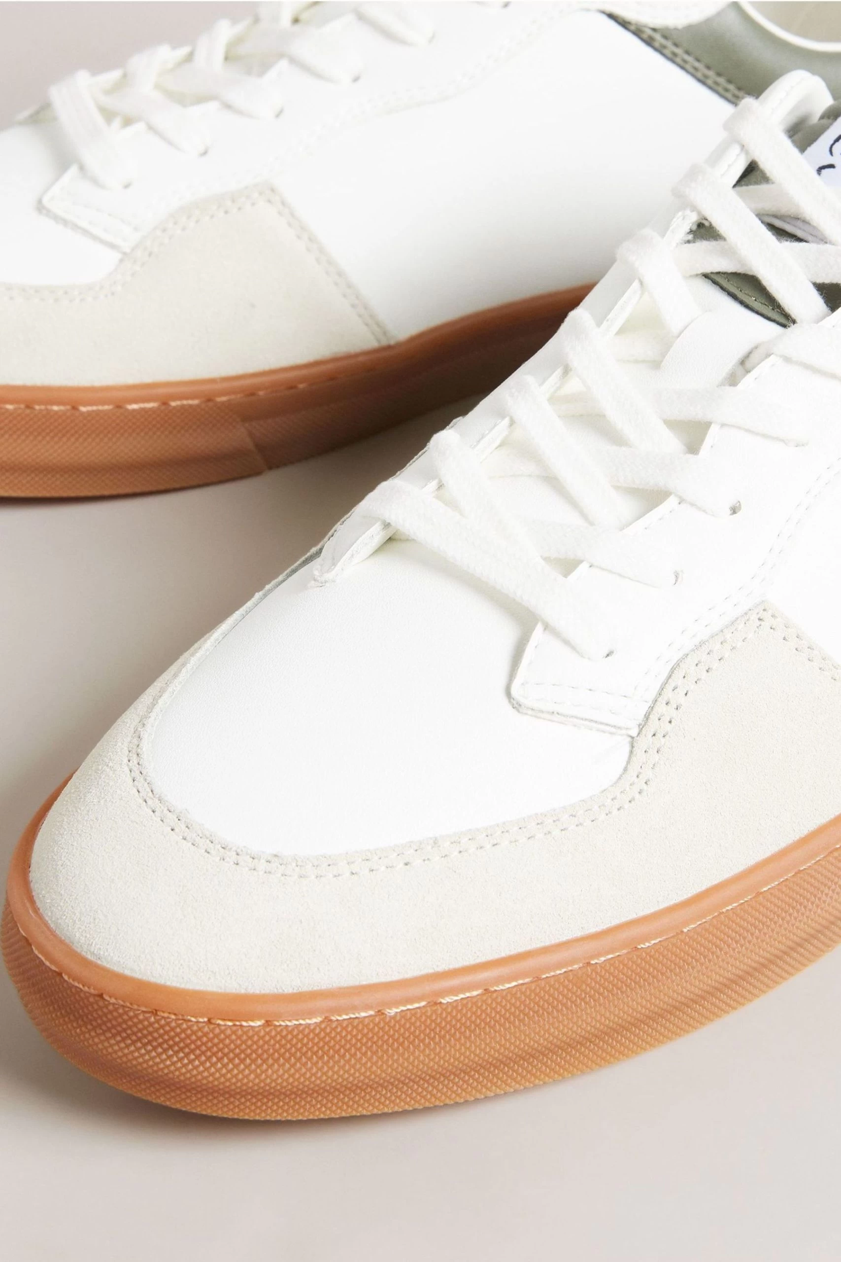 Ted Baker Barkerl Dk-Green Leather And Suede Sneakers 6 Ted Baker Barkerl Dk-Green Leather And Suede Sneakers - Image 4