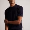 Ted Baker Blue Senti Short Sleeved Knitted Plain T-Shirt 2 Ted Baker Blue Senti Short Sleeved Knitted Plain T-Shirt -Ted Baker Shop 994175s