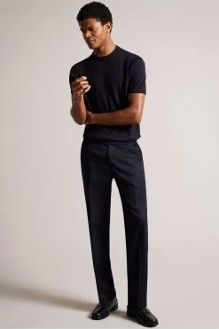 Ted Baker Blue Senti Short Sleeved Knitted Plain T-Shirt 9 Ted Baker Blue Senti Short Sleeved Knitted Plain T-Shirt -Ted Baker Shop 994175s3