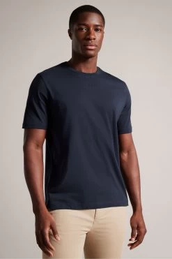 Ted Baker Navy Blue Wilkin Short Sleeved Branded T-Shirt