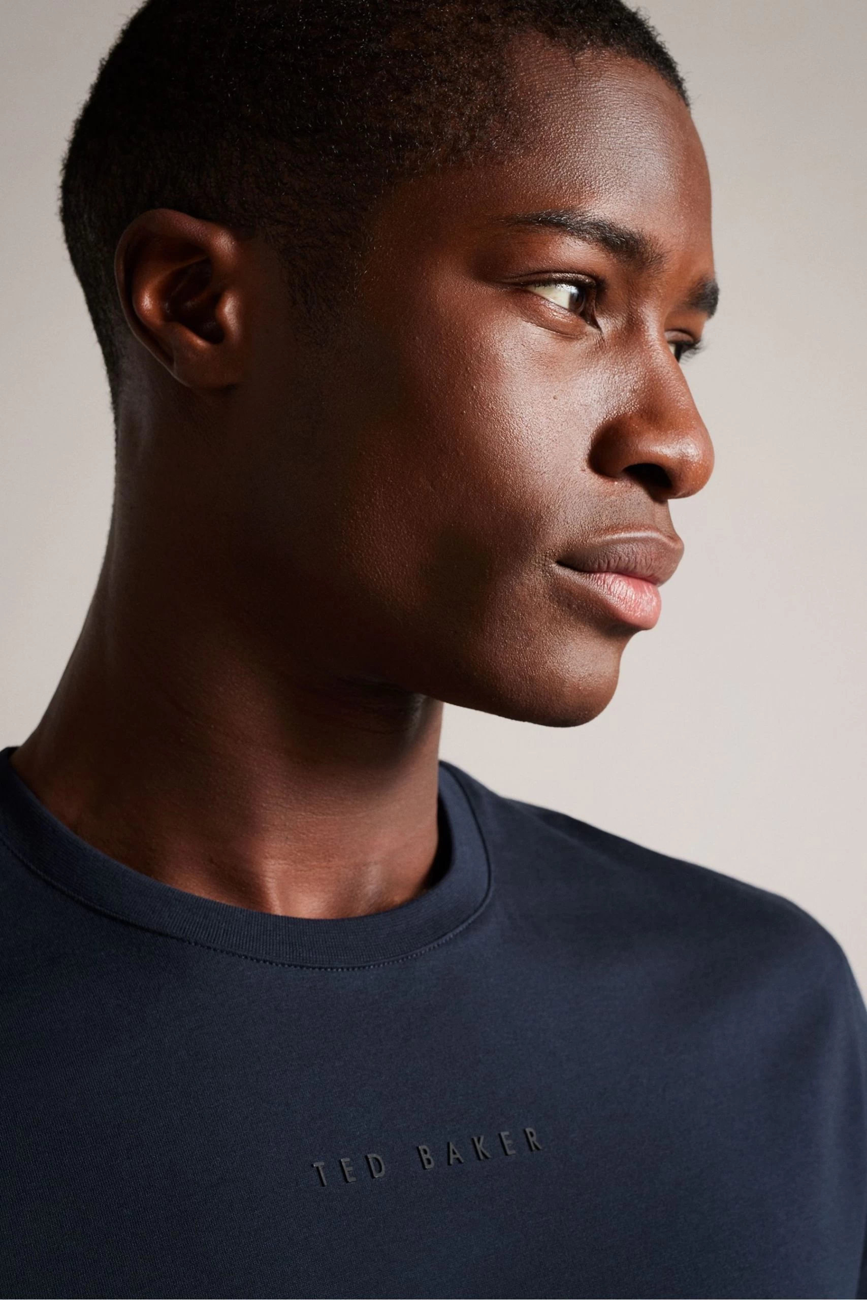 Ted Baker Navy Blue Wilkin Short Sleeved Branded T-Shirt 6 Ted Baker Navy Blue Wilkin Short Sleeved Branded T-Shirt - Image 4