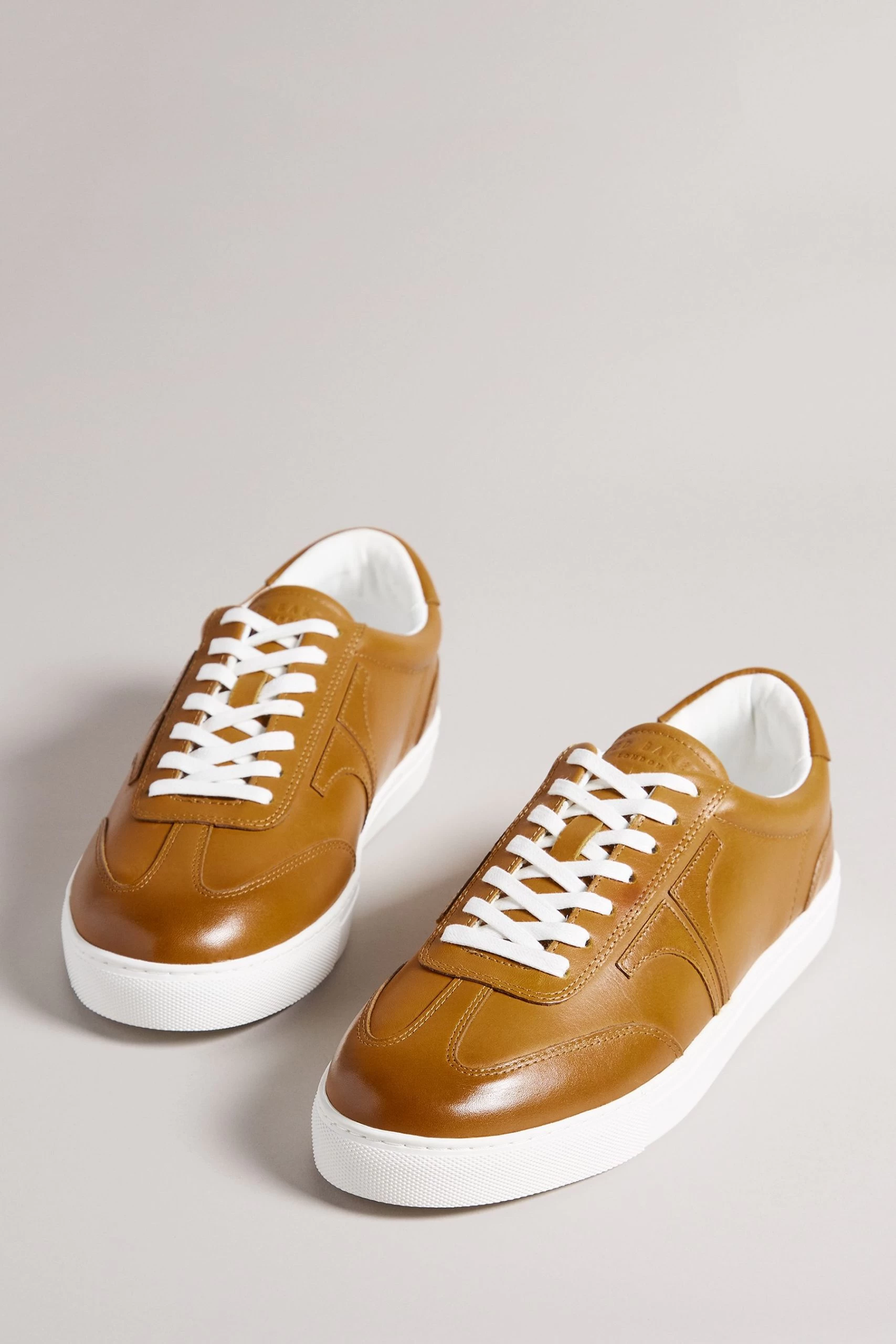 Ted Baker Mens Brown Robert Retro Leather Sneakers 4 Ted Baker Mens Brown Robert Retro Leather Sneakers - Image 2