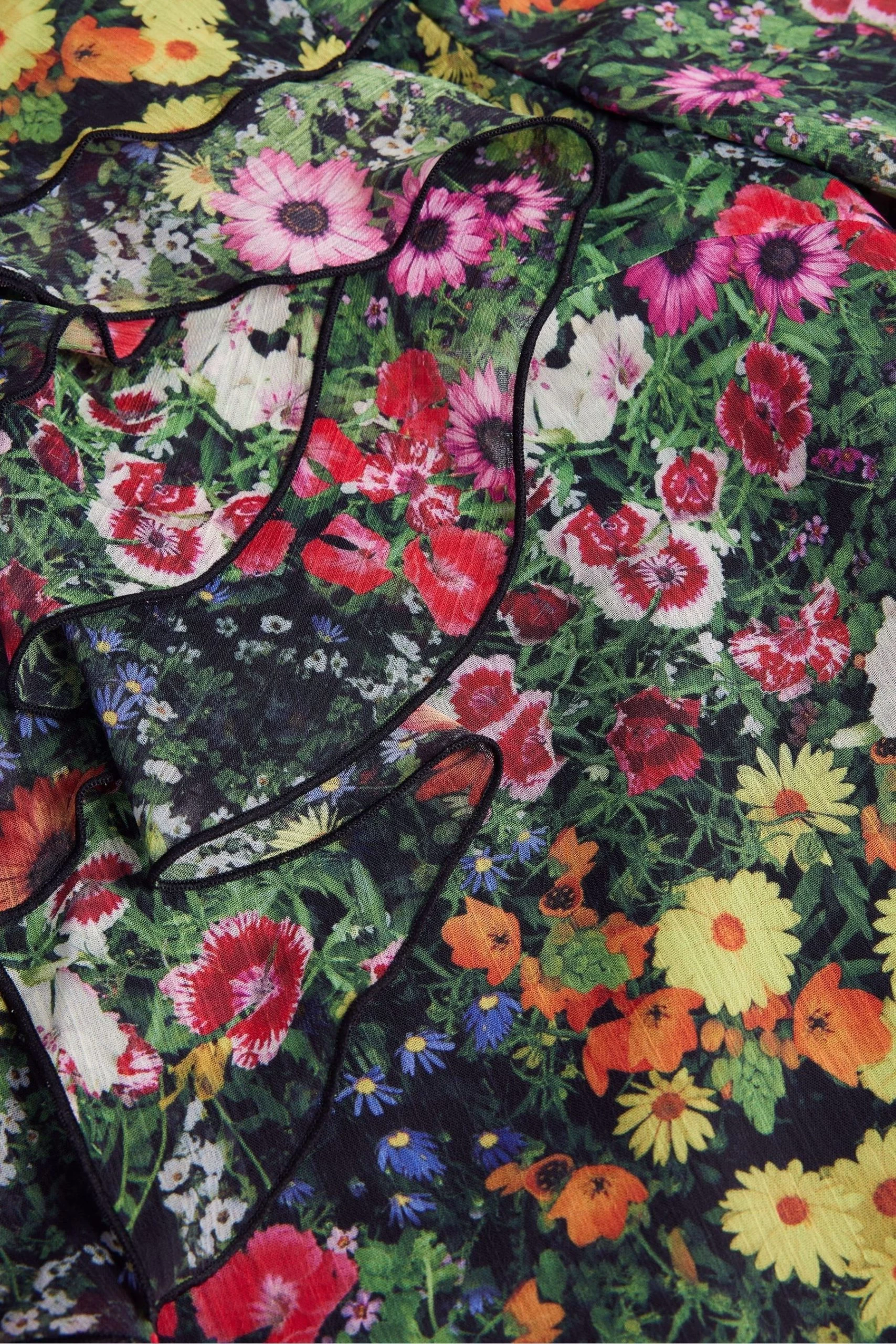 Ted Baker Amell Black Frilled V-Neck Long Sleeved Blouse 7 Ted Baker Amell Black Frilled V-Neck Long Sleeved Blouse - Image 5