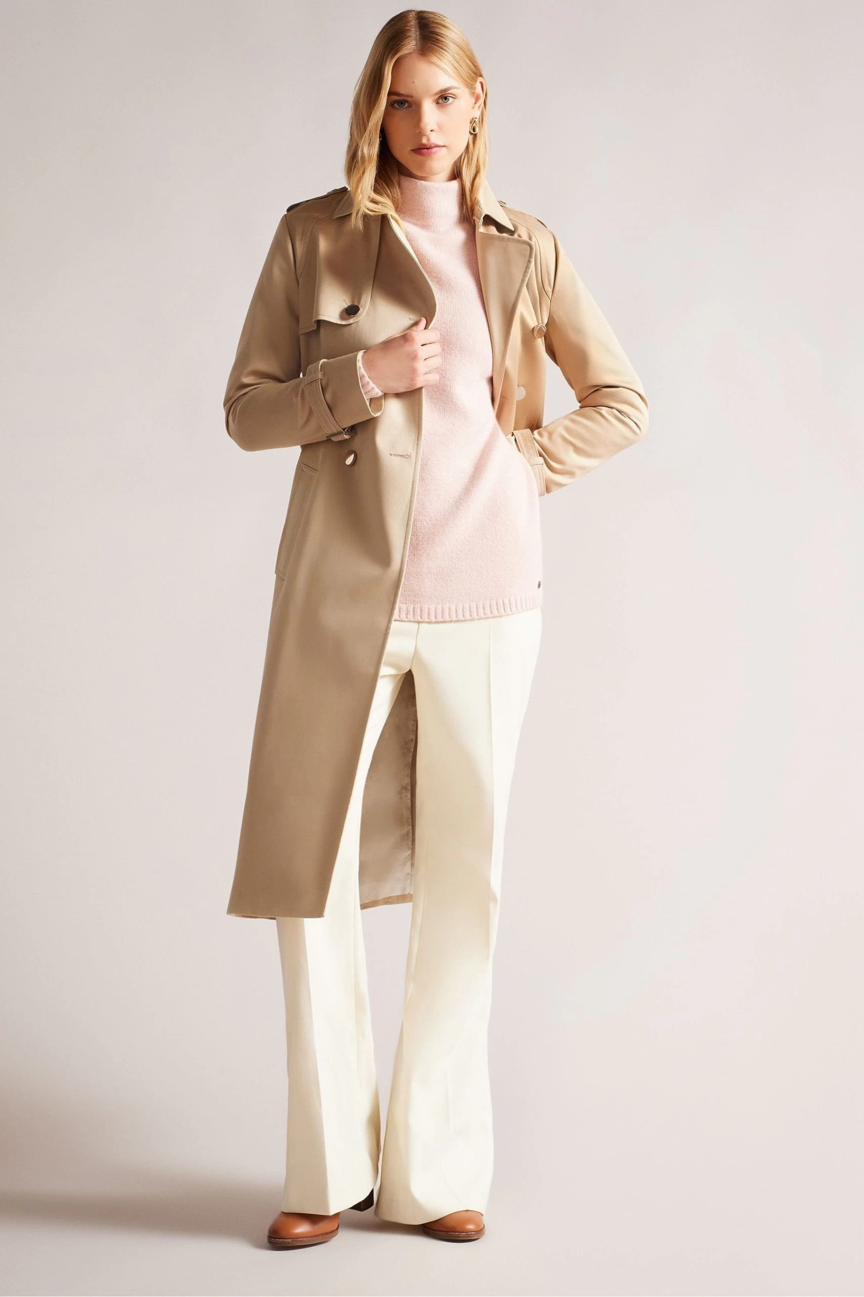 Ted Baker Natural Robbii Lightweight Trench Coat 5 Ted Baker Natural Robbii Lightweight Trench Coat - Image 3