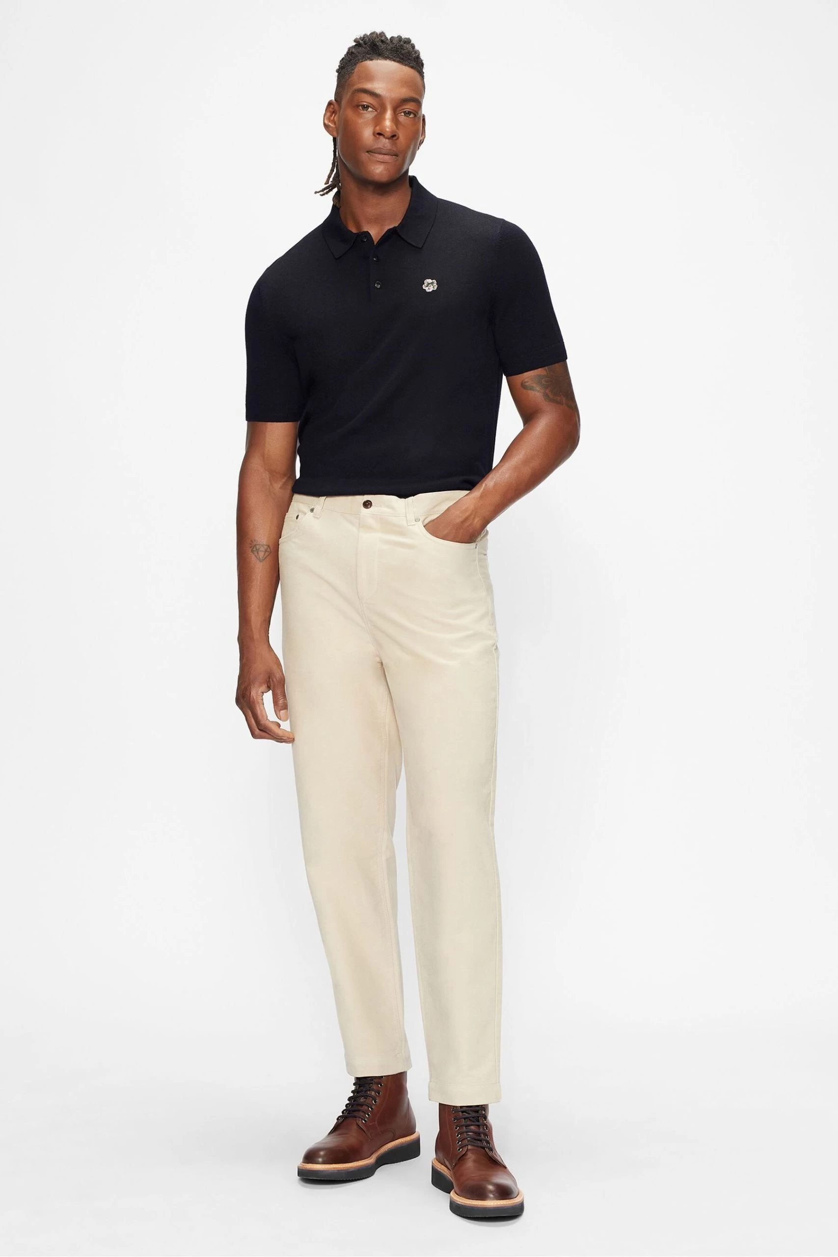 Ted Baker Blue Haworth Short-Sleeve Knitted Polo Shirt 5 Ted Baker Blue Haworth Short-Sleeve Knitted Polo Shirt - Image 3