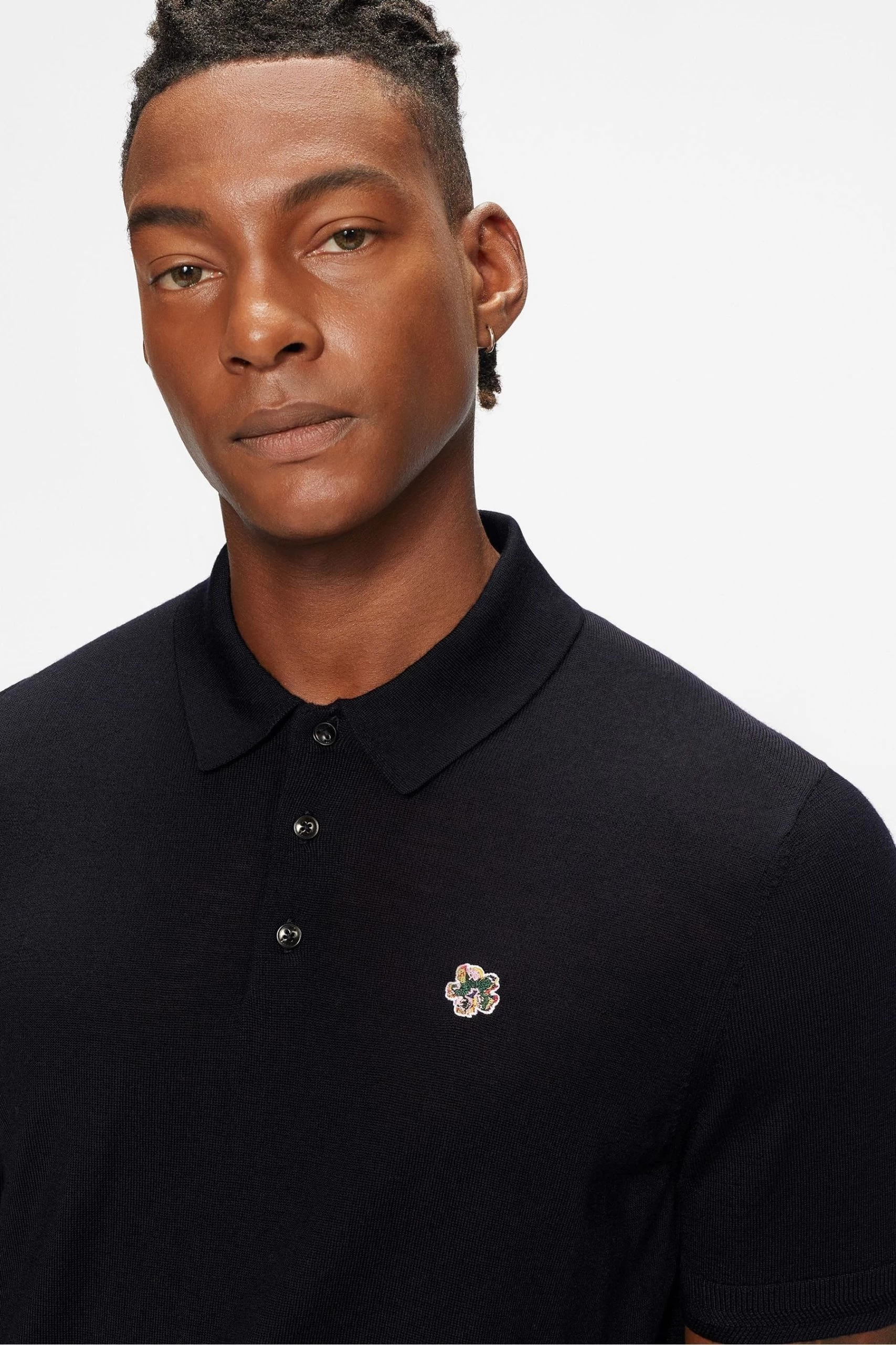 Ted Baker Blue Haworth Short-Sleeve Knitted Polo Shirt 6 Ted Baker Blue Haworth Short-Sleeve Knitted Polo Shirt - Image 4