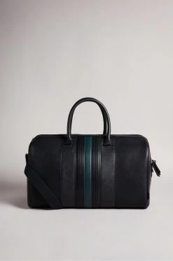 Ted Baker Black Evyday Striped Pu Holdall Bag