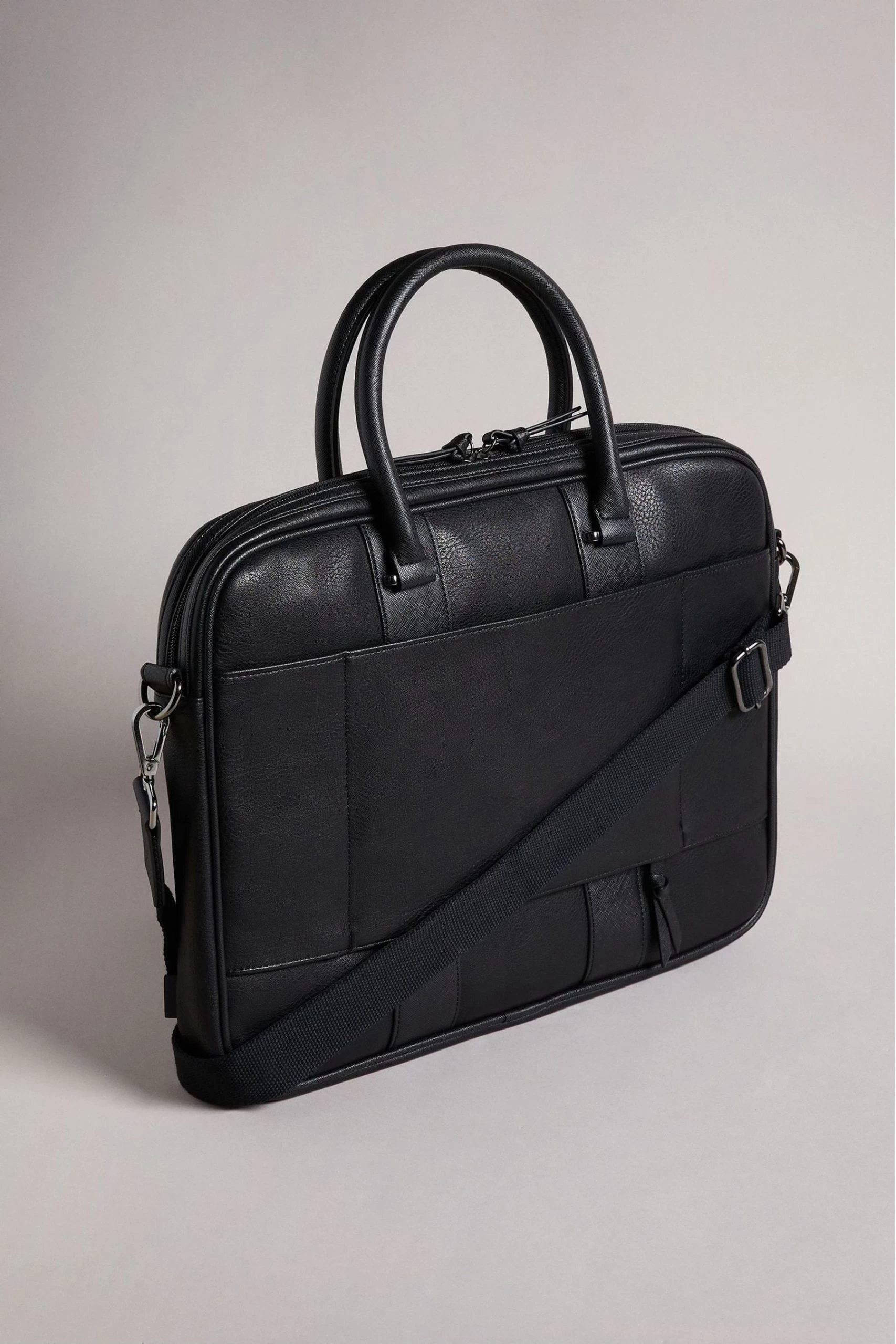 Ted Baker Nevver Black Striped Pu Document Bag 4 Ted Baker Nevver Black Striped Pu Document Bag - Image 2