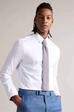 Ted Baker White Holmess Long Sleeve Slim Fit Shirt