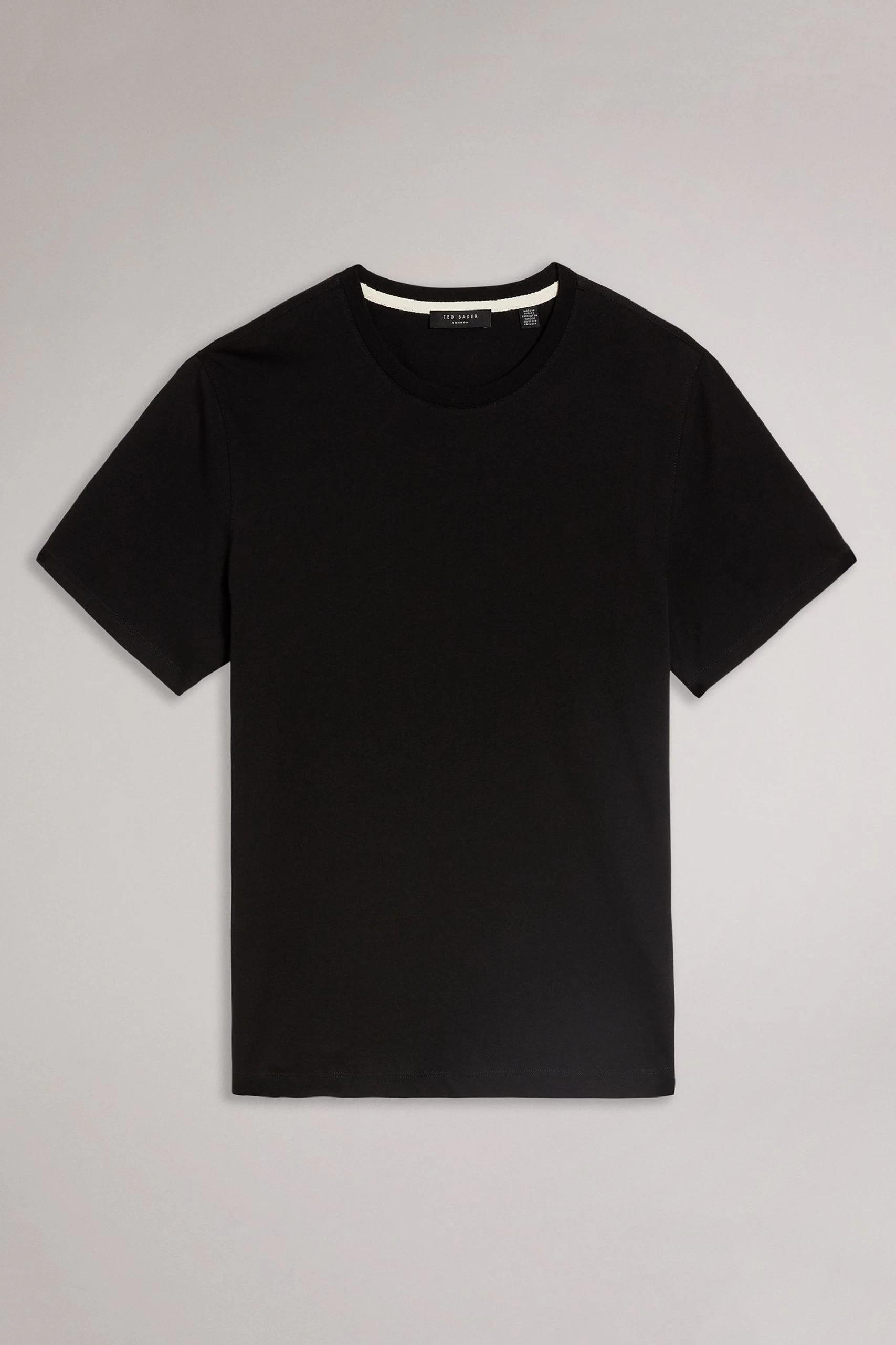 Ted Baker Hawking Black Plain T-Shirt 7 Ted Baker Hawking Black Plain T-Shirt - Image 5