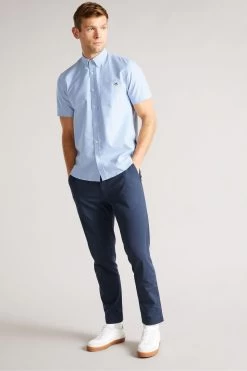 Ted Baker Capsho Blue Short Sleeve Oxford Shirt 9 Ted Baker Capsho Blue Short Sleeve Oxford Shirt -Ted Baker Shop A94973s3