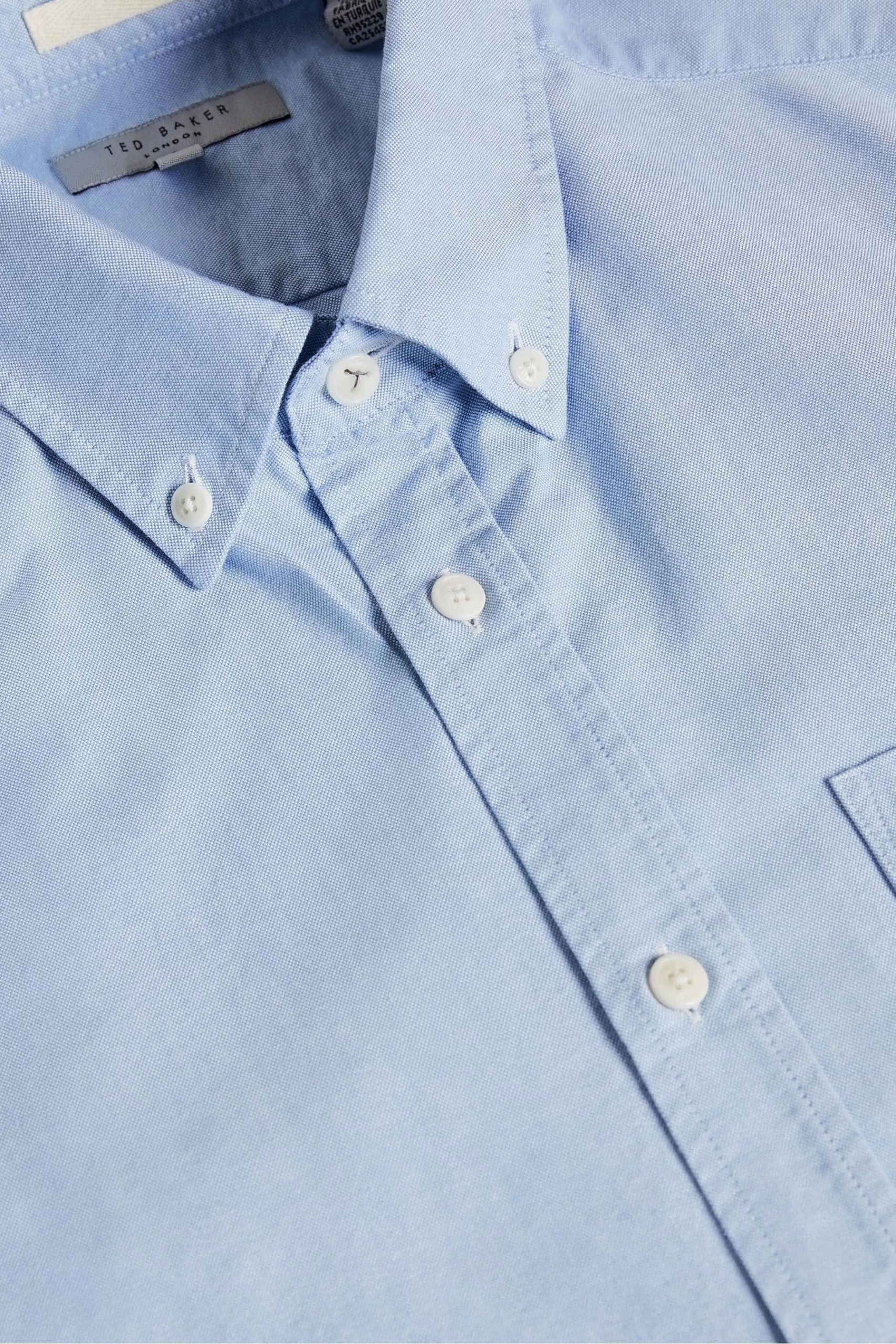 Ted Baker Capsho Blue Short Sleeve Oxford Shirt 7 Ted Baker Capsho Blue Short Sleeve Oxford Shirt - Image 5