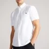 Ted Baker Ditton White Short Sleeve Oxford Shirt 2 Ted Baker Ditton White Short Sleeve Oxford Shirt -Ted Baker Shop A95655s