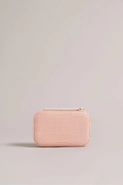 Ted Baker Pink Ivee Imitation Croc Effect Mini Jewellery Case