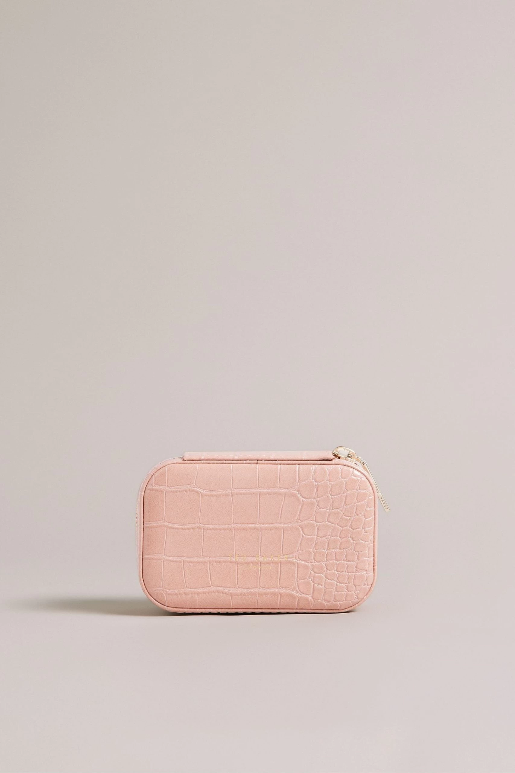 Ted Baker Pink Ivee Imitation Croc Effect Mini Jewellery Case 3 Ted Baker Pink Ivee Imitation Croc Effect Mini Jewellery Case
