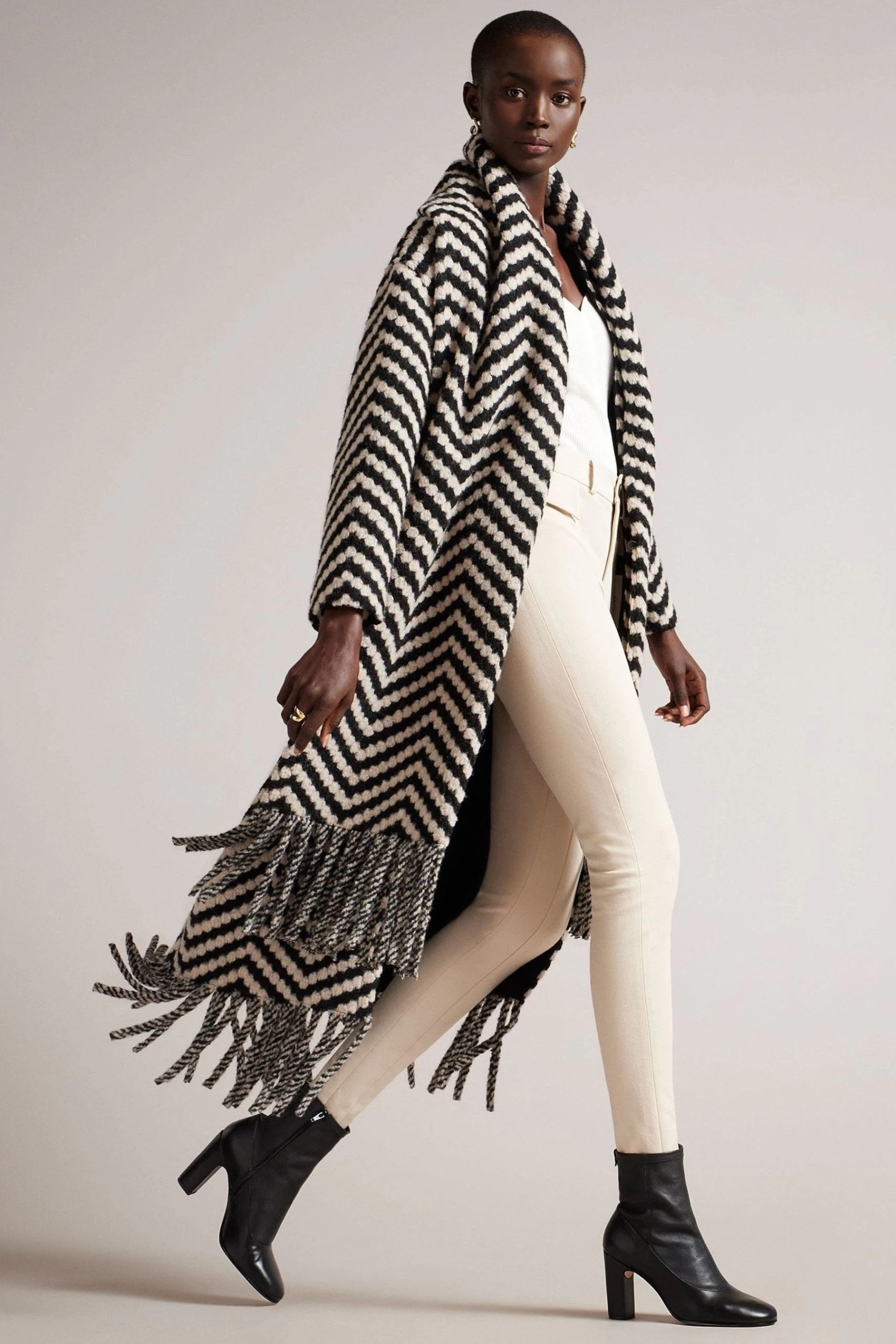 Ted Baker Oversized Jilliya Black Twill Knit Scarf Coat 5 Ted Baker Oversized Jilliya Black Twill Knit Scarf Coat - Image 3