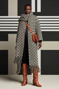 Ted Baker Oversized Jilliya Black Twill Knit Scarf Coat 14 Ted Baker Oversized Jilliya Black Twill Knit Scarf Coat -Ted Baker Shop C18914s6