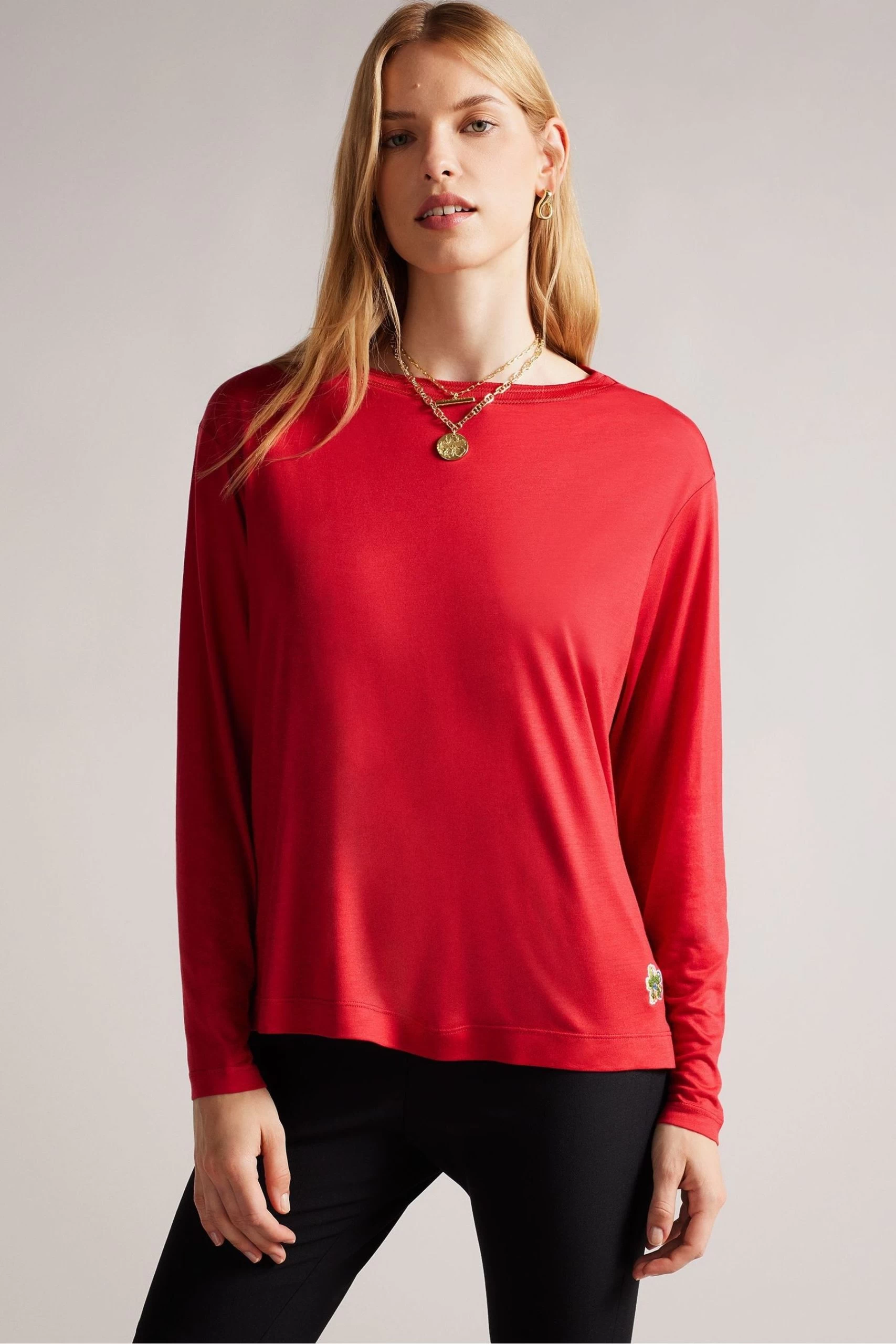 Ted Baker Red Summyr Slash Neck Top 3 Ted Baker Red Summyr Slash Neck Top