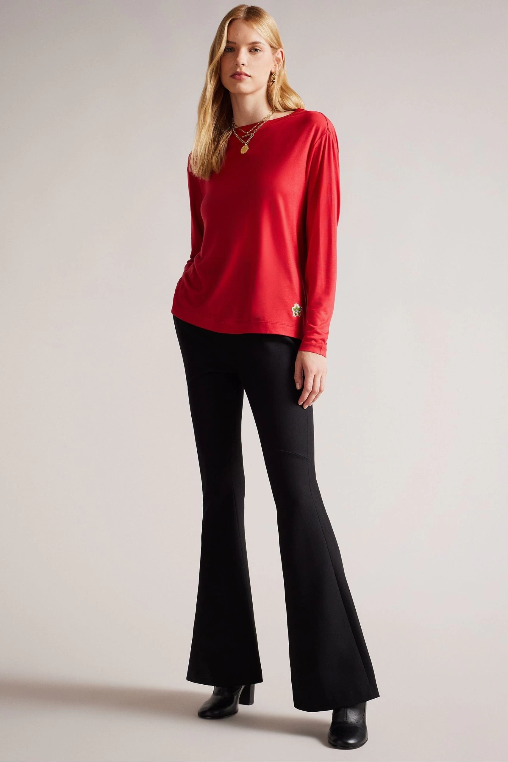 Ted Baker Red Summyr Slash Neck Top 4 Ted Baker Red Summyr Slash Neck Top - Image 2