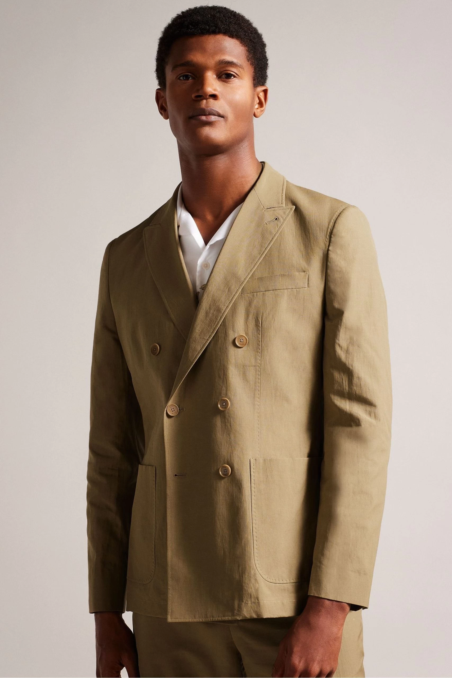 Ted Baker Slim Fit Natural Cleevej Cotton Linen Jacket 3 Ted Baker Slim Fit Natural Cleevej Cotton Linen Jacket
