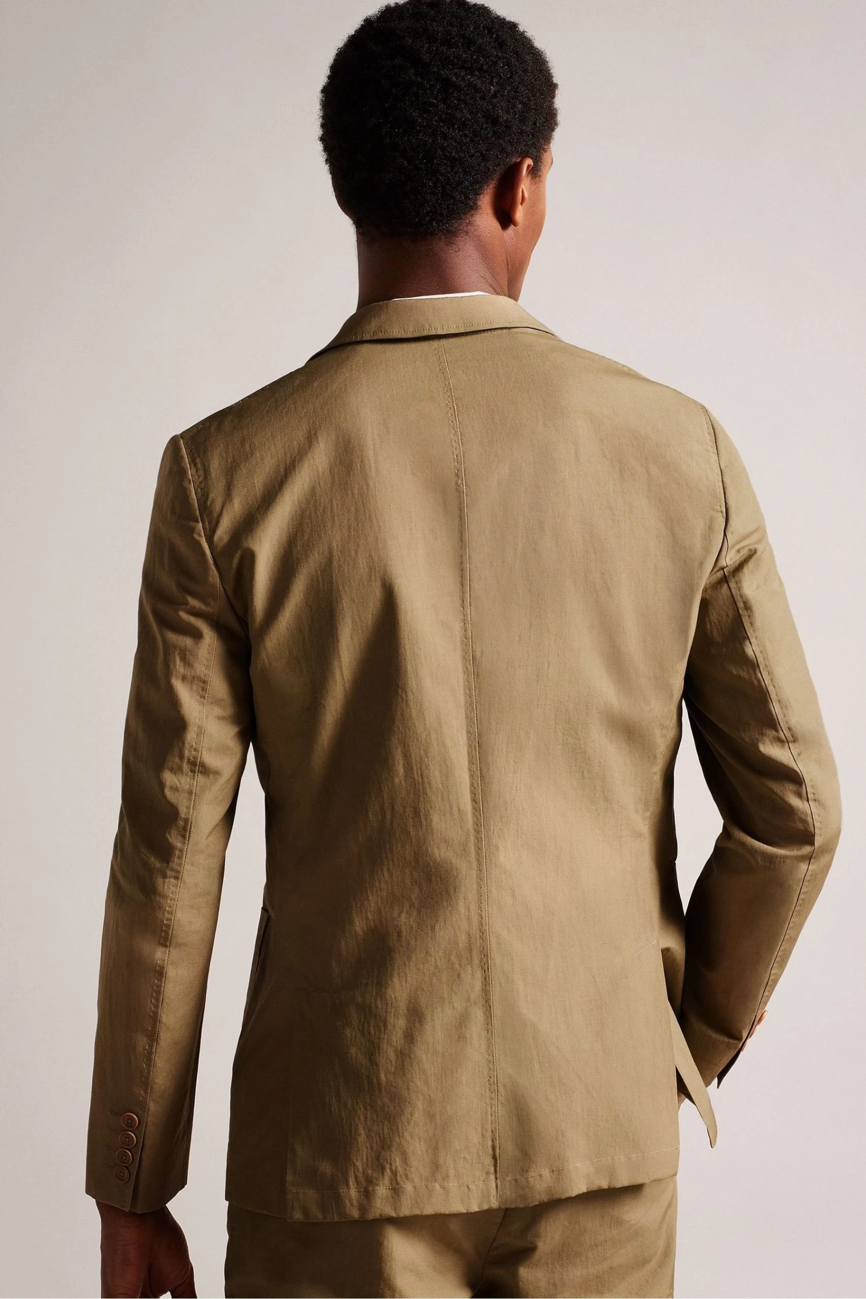 Ted Baker Slim Fit Natural Cleevej Cotton Linen Jacket 4 Ted Baker Slim Fit Natural Cleevej Cotton Linen Jacket - Image 2