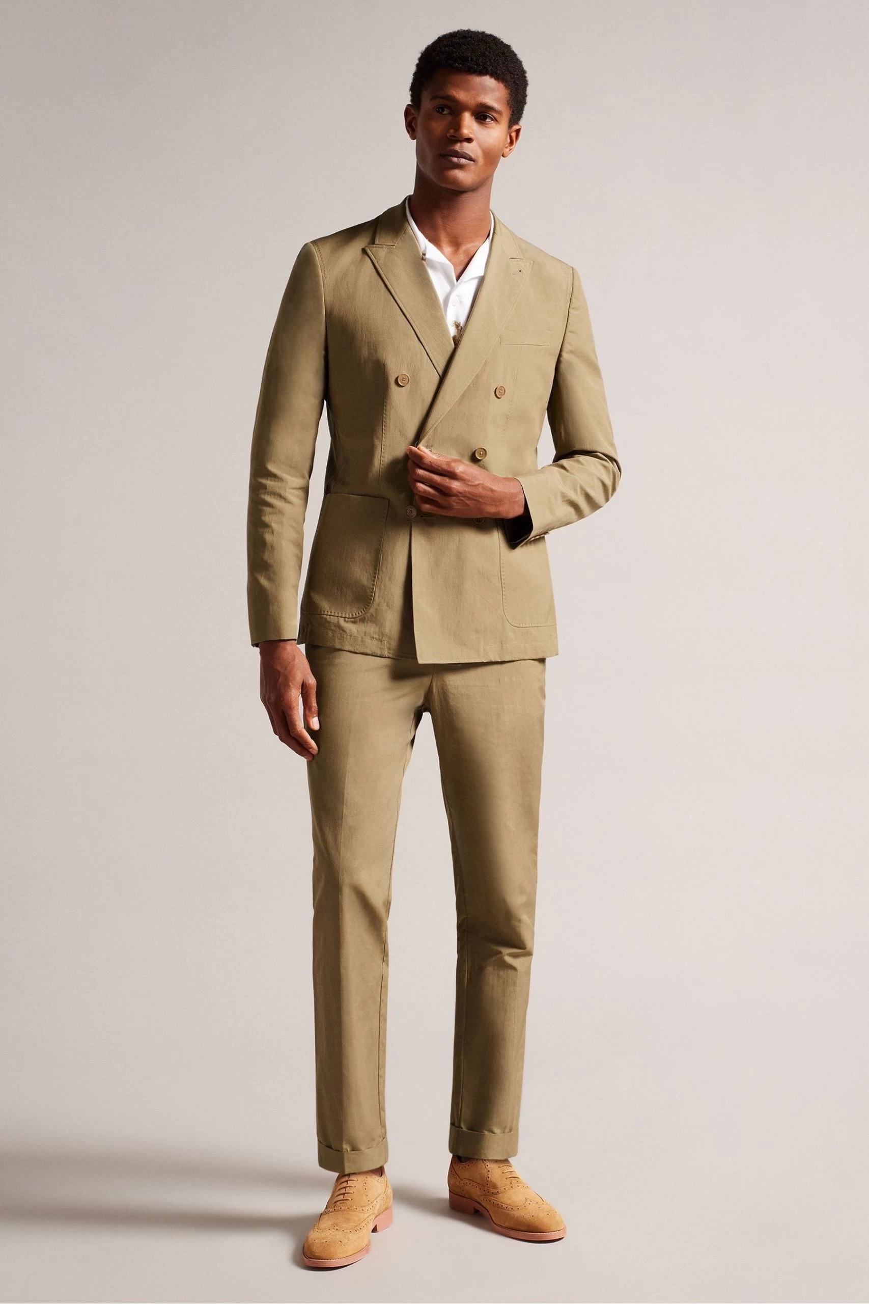 Ted Baker Slim Fit Natural Cleevej Cotton Linen Jacket 5 Ted Baker Slim Fit Natural Cleevej Cotton Linen Jacket - Image 3