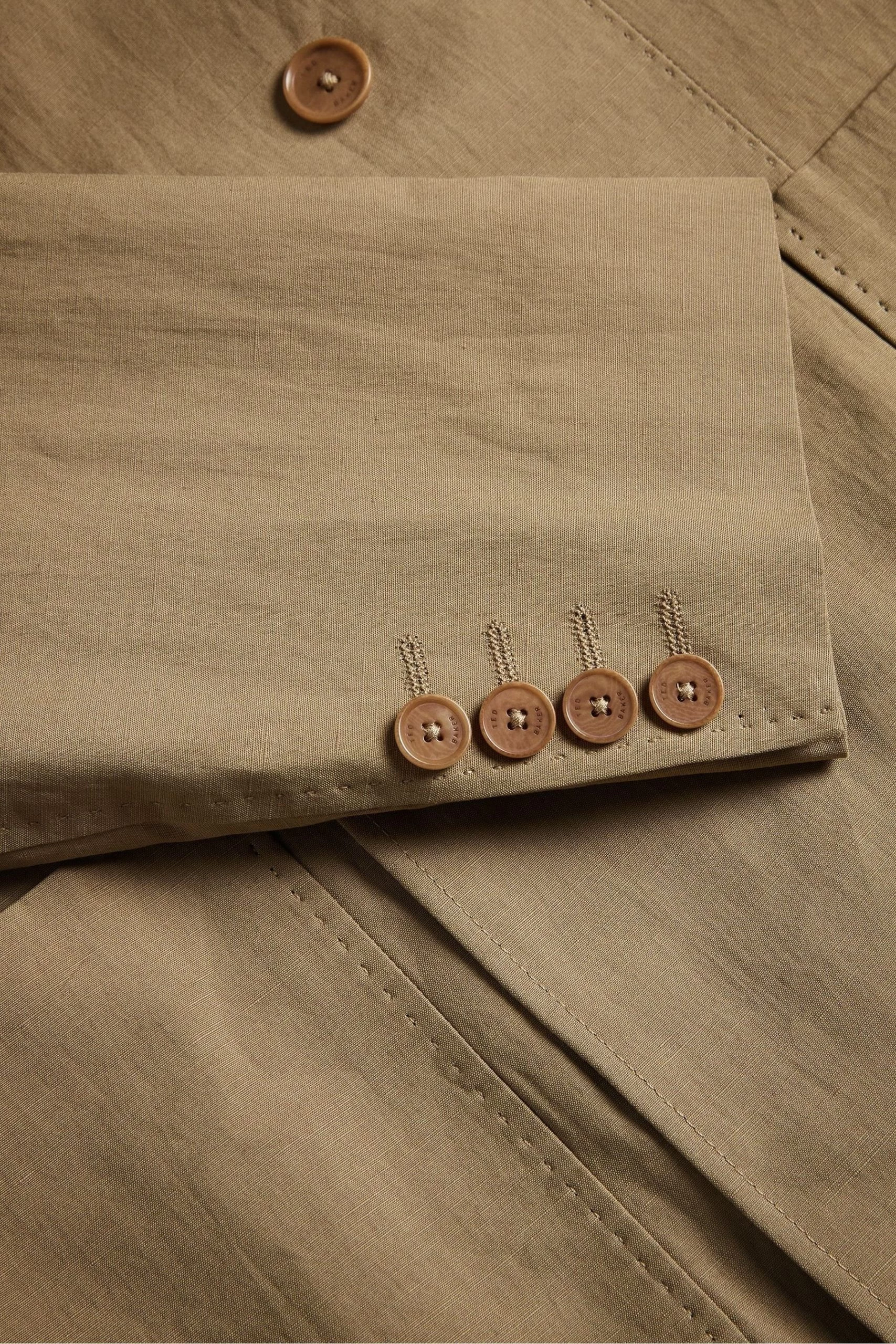 Ted Baker Slim Fit Natural Cleevej Cotton Linen Jacket 9 Ted Baker Slim Fit Natural Cleevej Cotton Linen Jacket - Image 7