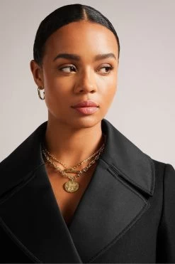 Ted Baker Oversized Hadleya Collar Belted Pea Black Coat 10 Ted Baker Oversized Hadleya Collar Belted Pea Black Coat -Ted Baker Shop C32413s4