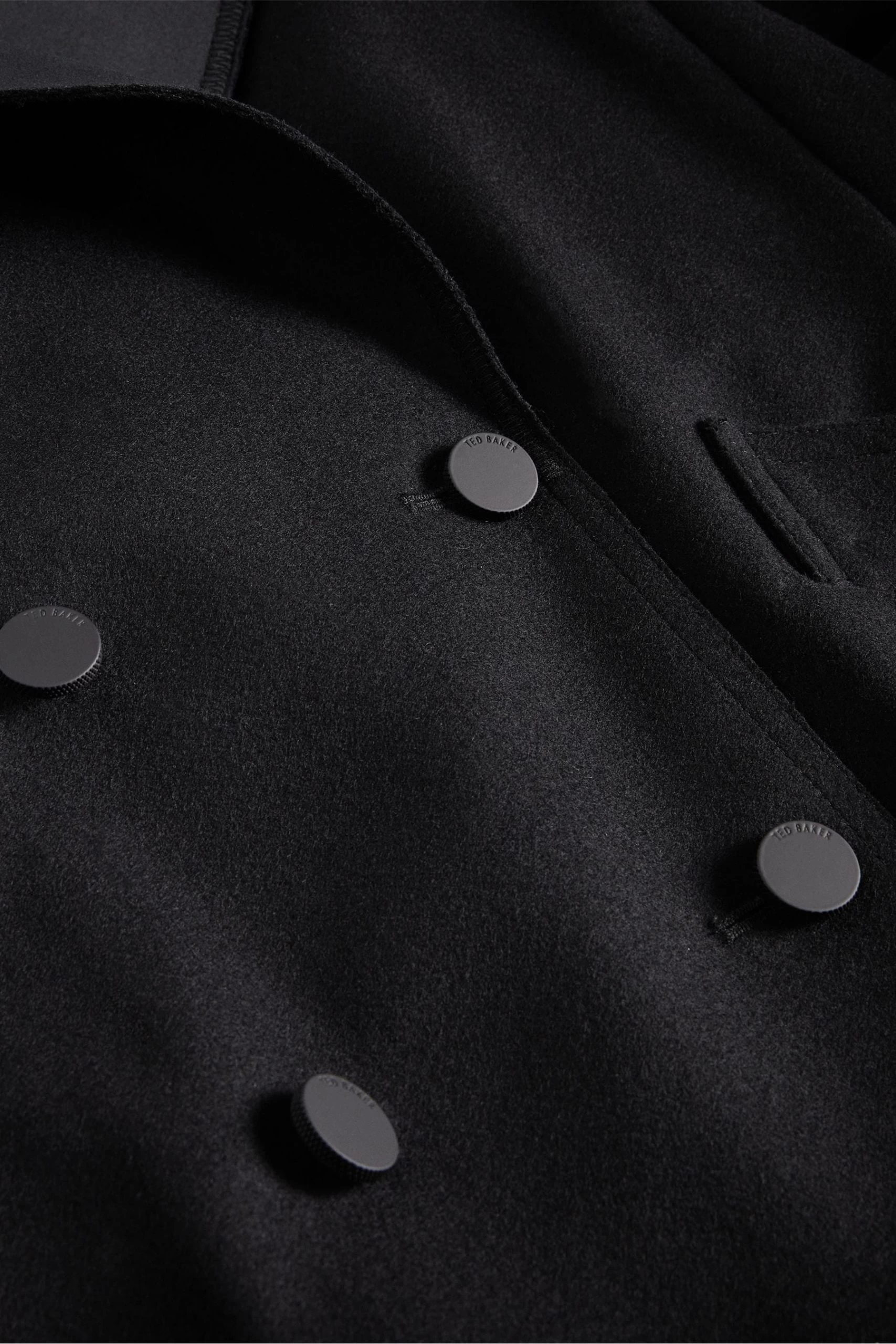 Ted Baker Oversized Hadleya Collar Belted Pea Black Coat 7 Ted Baker Oversized Hadleya Collar Belted Pea Black Coat - Image 5