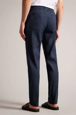 Ted Baker Blue Kimmel Linen Blend Half Elasticated Trousers 7 Ted Baker Blue Kimmel Linen Blend Half Elasticated Trousers -Ted Baker Shop C33071s2