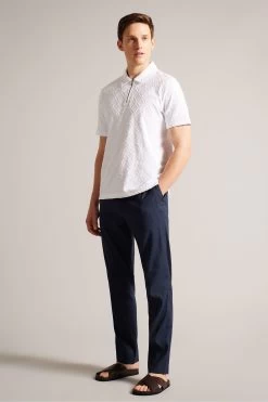 Ted Baker Blue Kimmel Linen Blend Half Elasticated Trousers 8 Ted Baker Blue Kimmel Linen Blend Half Elasticated Trousers -Ted Baker Shop C33071s3