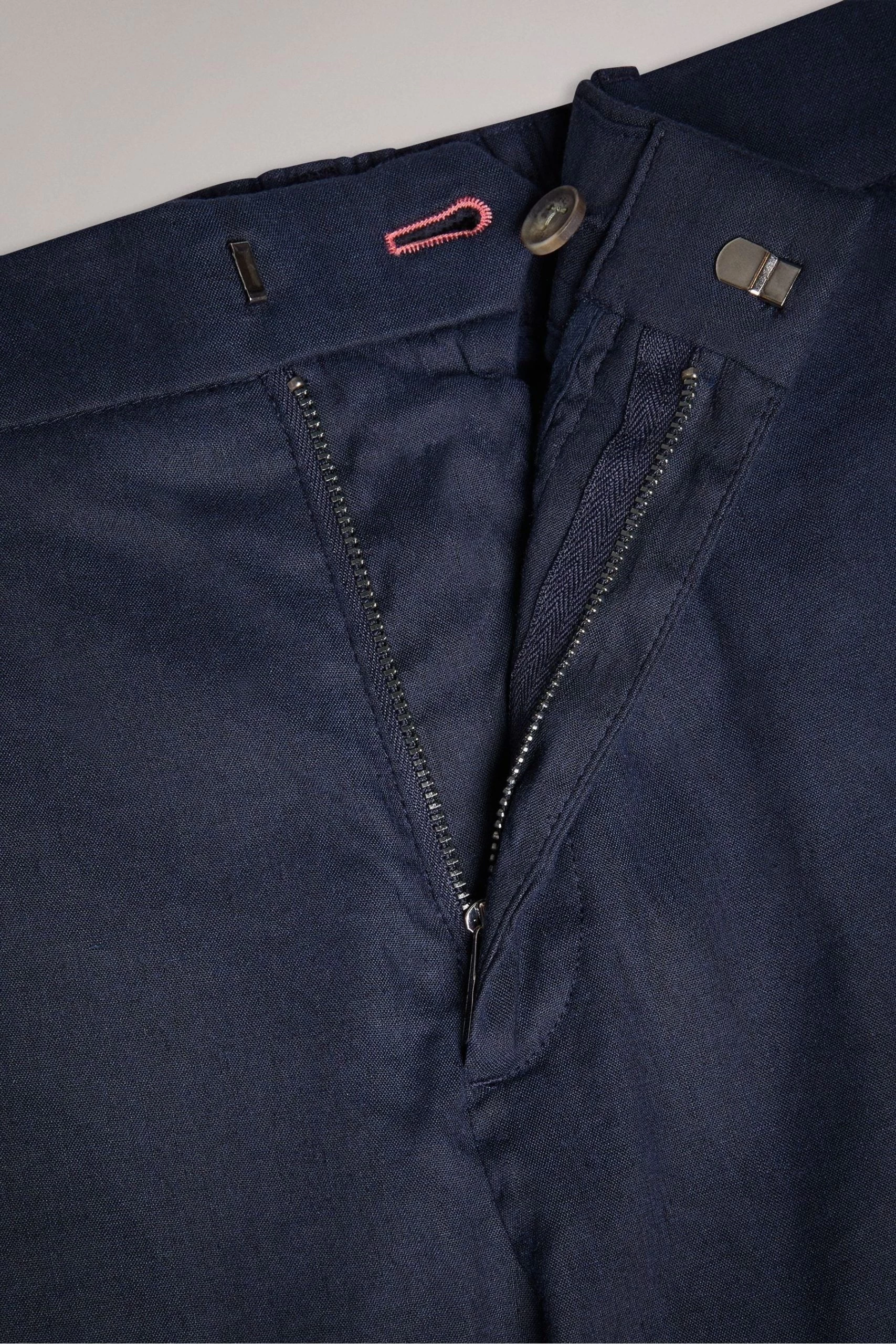 Ted Baker Blue Kimmel Linen Blend Half Elasticated Trousers 6 Ted Baker Blue Kimmel Linen Blend Half Elasticated Trousers - Image 4