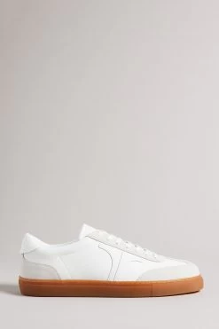 Ted Baker Robbert White Retro Suede Leather Mix Sneakers