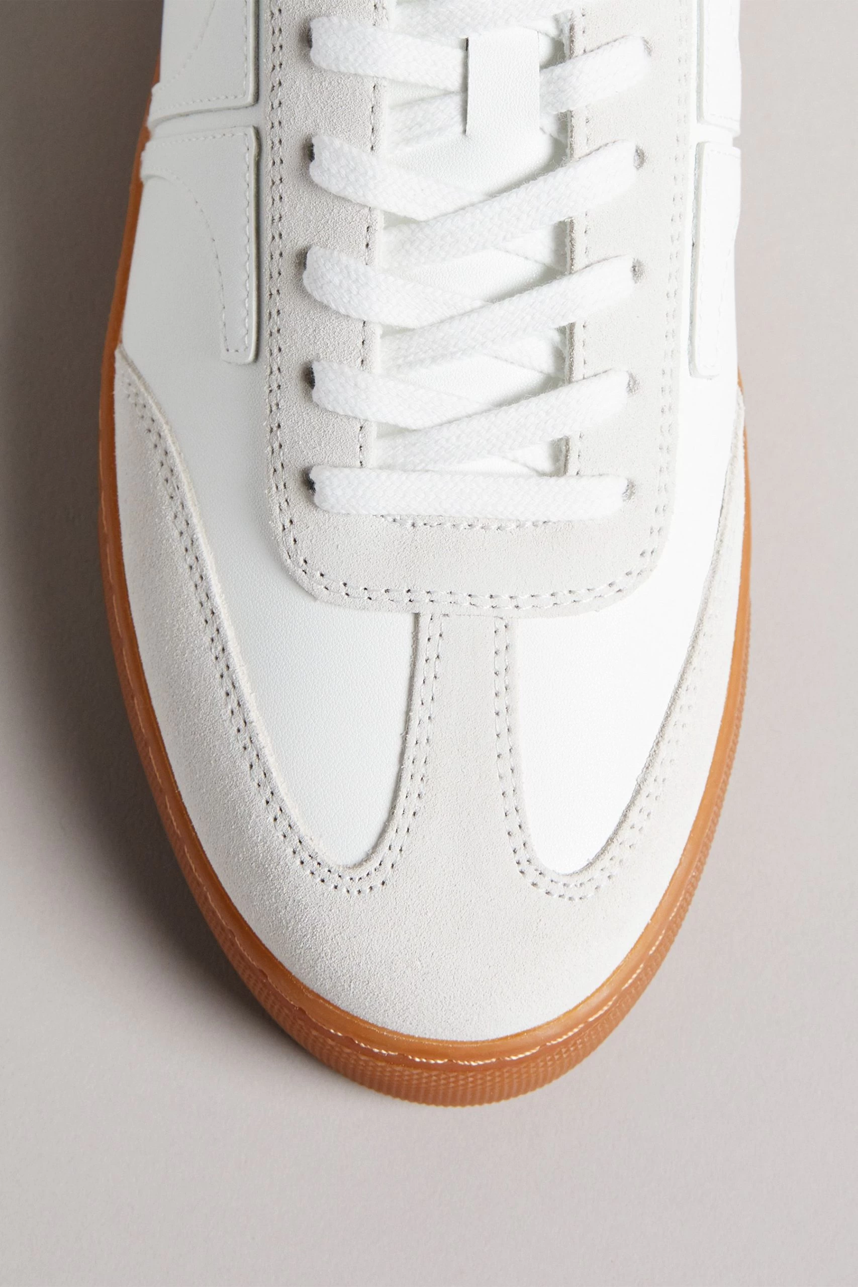Ted Baker Robbert White Retro Suede Leather Mix Sneakers 6 Ted Baker Robbert White Retro Suede Leather Mix Sneakers - Image 4