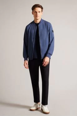 Ted Baker Dark Blue Elmhurst Technical Stretch Bomber Jacket