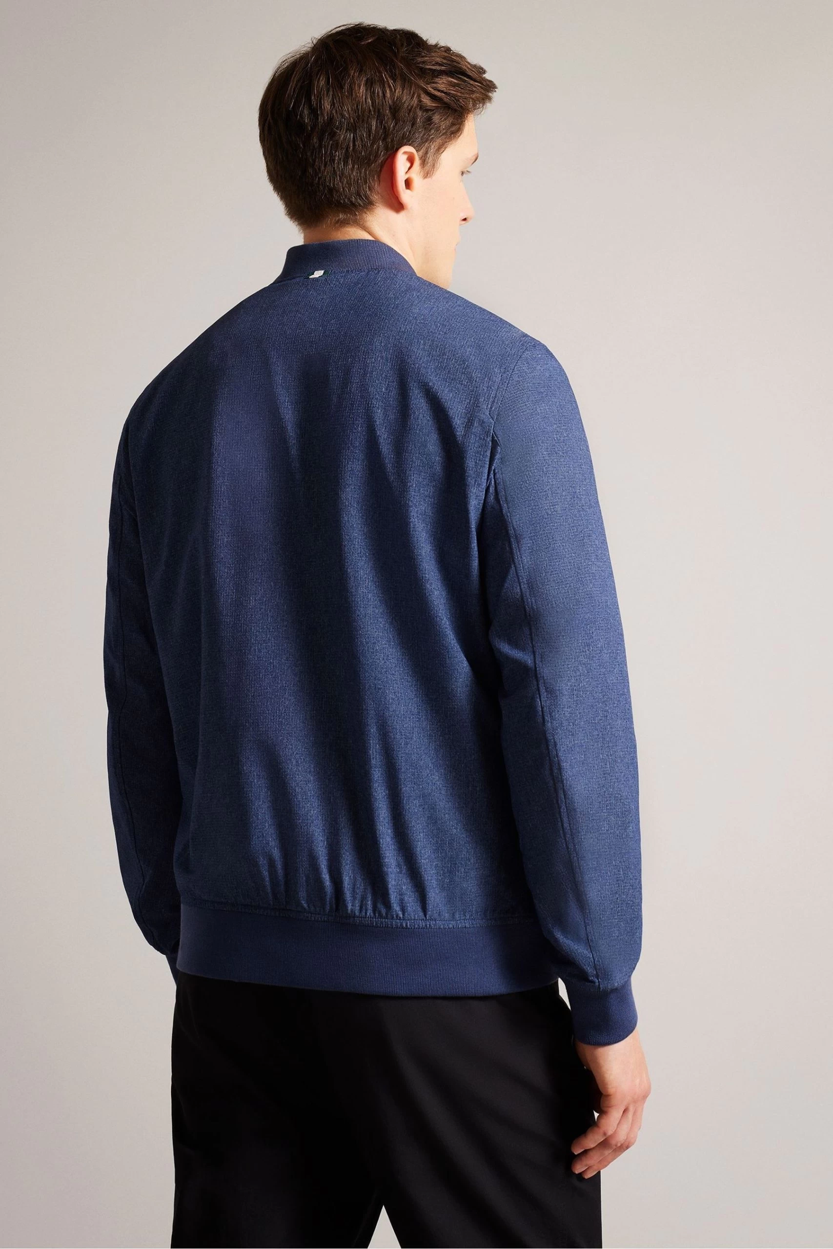 Ted Baker Dark Blue Elmhurst Technical Stretch Bomber Jacket 4 Ted Baker Dark Blue Elmhurst Technical Stretch Bomber Jacket - Image 2