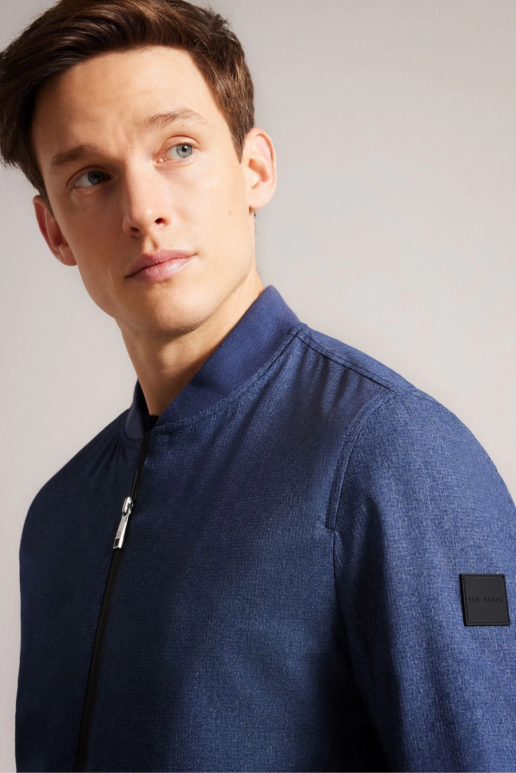 Ted Baker Dark Blue Elmhurst Technical Stretch Bomber Jacket 6 Ted Baker Dark Blue Elmhurst Technical Stretch Bomber Jacket - Image 4