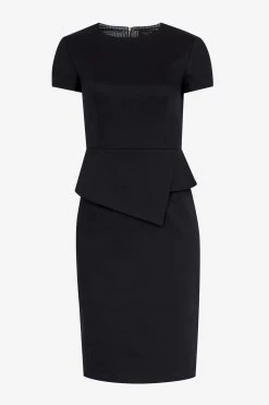 Ted Baker Dark Blue Elynah Asymmetric Peplum Tailored Dress 12 Ted Baker Dark Blue Elynah Asymmetric Peplum Tailored Dress -Ted Baker Shop C53153s5
