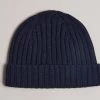 Ted Baker Blue Oakland Rib Beanie Hat