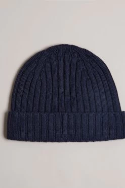 Ted Baker Blue Oakland Rib Beanie Hat