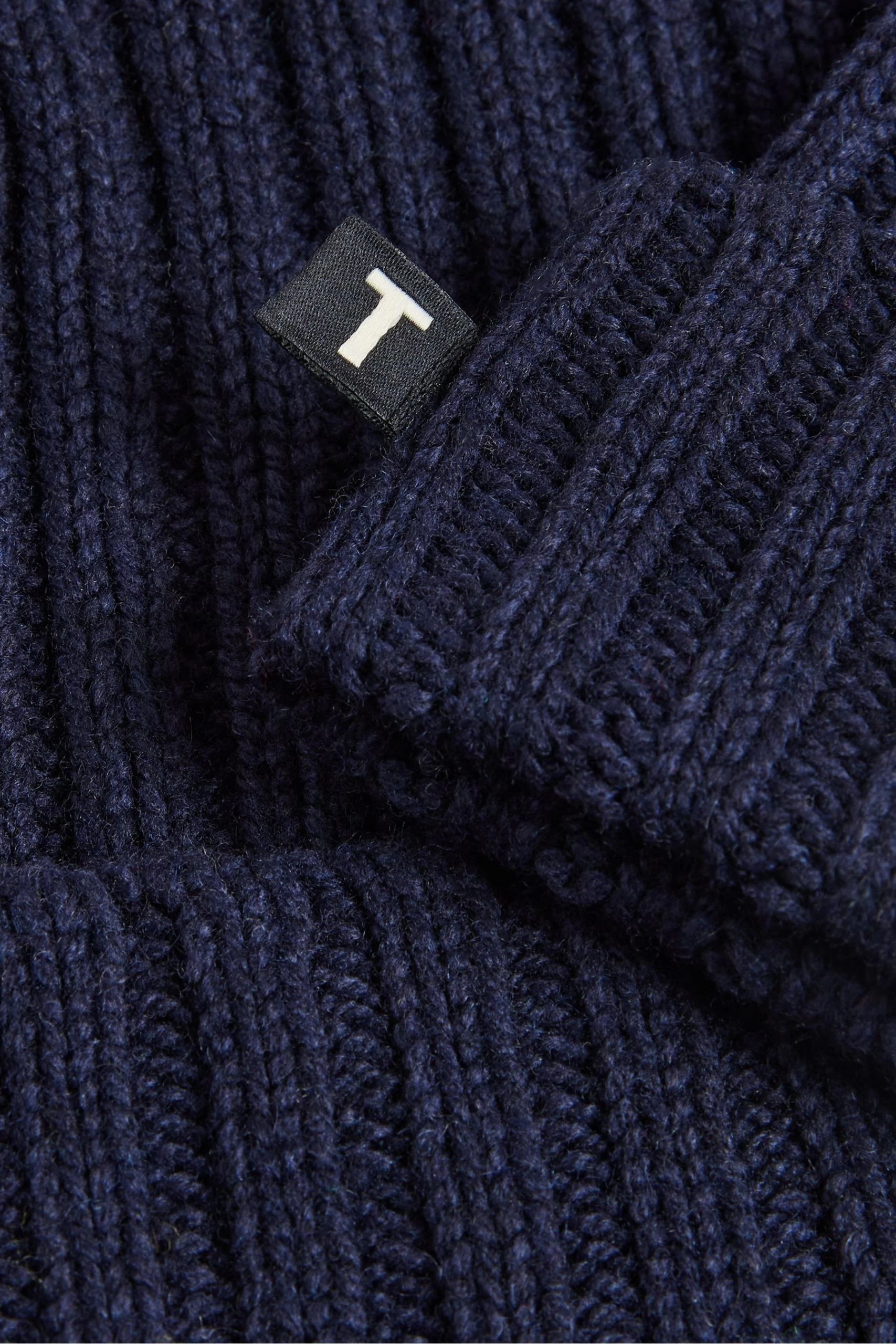 Ted Baker Blue Oakland Rib Beanie Hat 4 Ted Baker Blue Oakland Rib Beanie Hat - Image 2