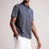 Ted Baker Navy Blue Mini Jacquard Stitch Polo Shirt 1 Ted Baker Navy Blue Mini Jacquard Stitch Polo Shirt -Ted Baker Shop C54485s