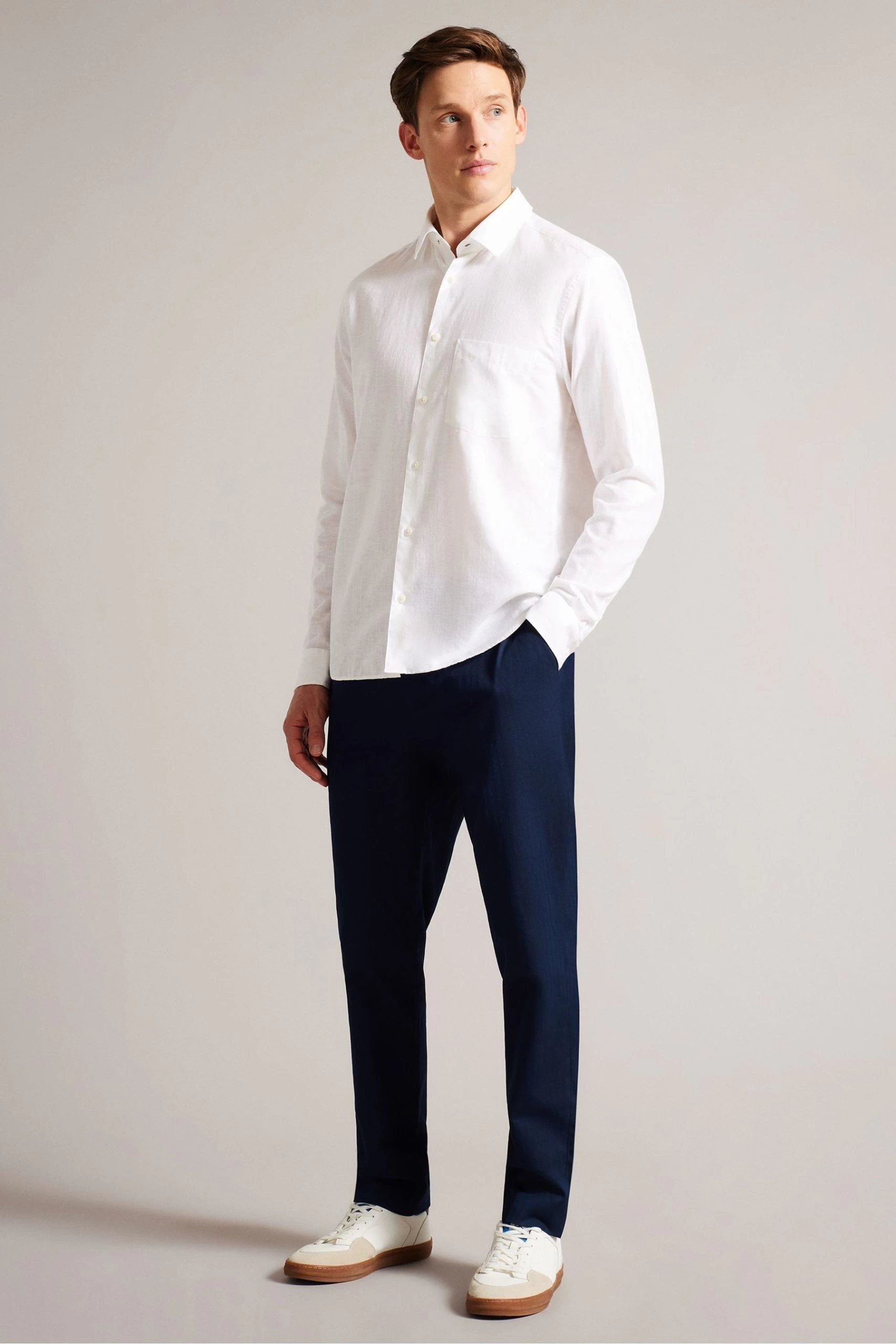 Ted Baker White Kingwel Long Sleeve Linen Shirt 5 Ted Baker White Kingwel Long Sleeve Linen Shirt - Image 3