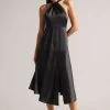 Ted Baker Renon Twist Neck Black Midi Dress 1 Ted Baker Renon Twist Neck Black Midi Dress -Ted Baker Shop C64291s