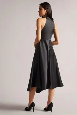 Ted Baker Renon Twist Neck Black Midi Dress 7 Ted Baker Renon Twist Neck Black Midi Dress -Ted Baker Shop C64291s2