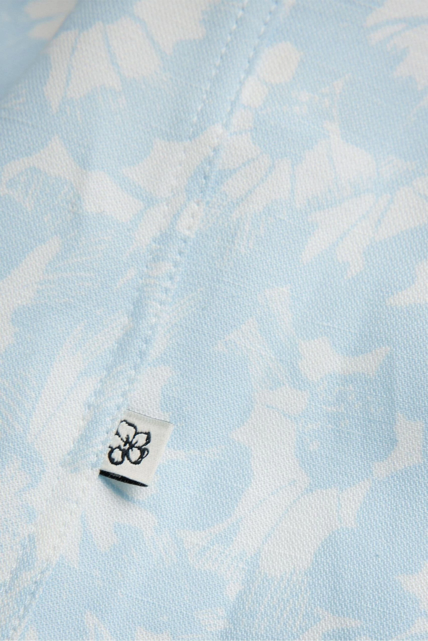 Ted Baker Blue Flaisby Short Sleeved Linen Blend Floral Print Shirt 7 Ted Baker Blue Flaisby Short Sleeved Linen Blend Floral Print Shirt - Image 5